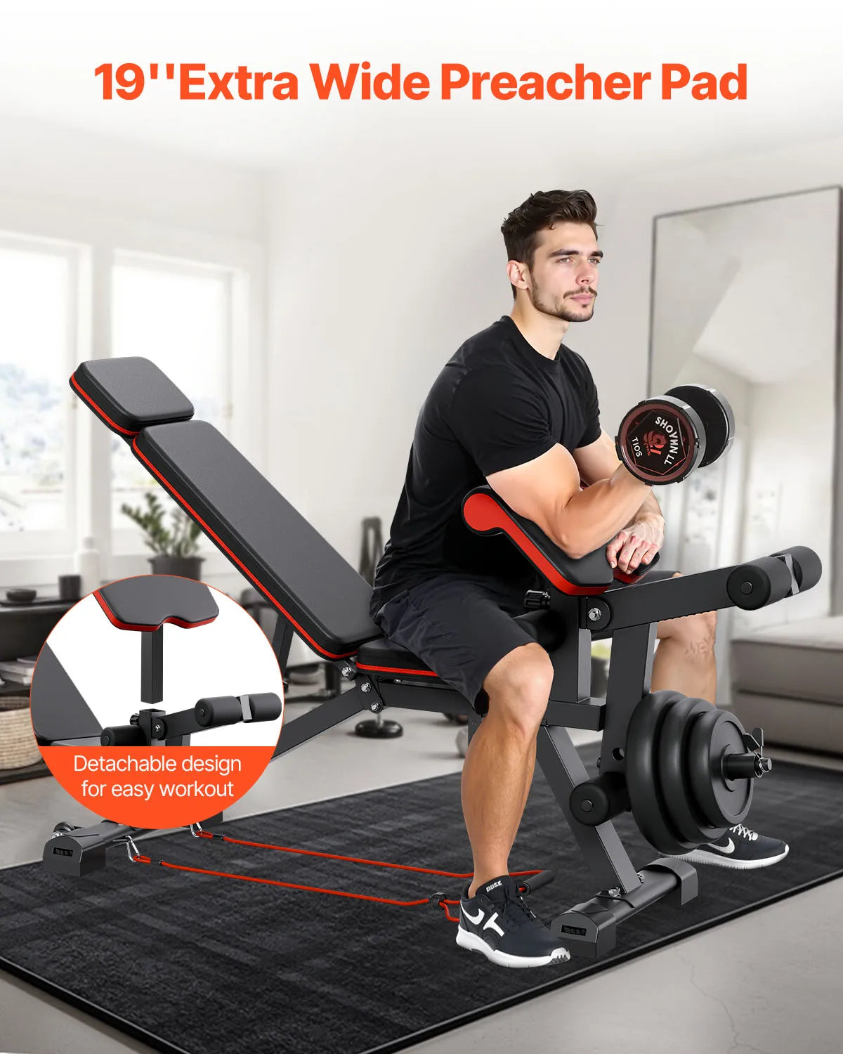 SucceBuy 800lb Adjustable Weight Bench Press For Home