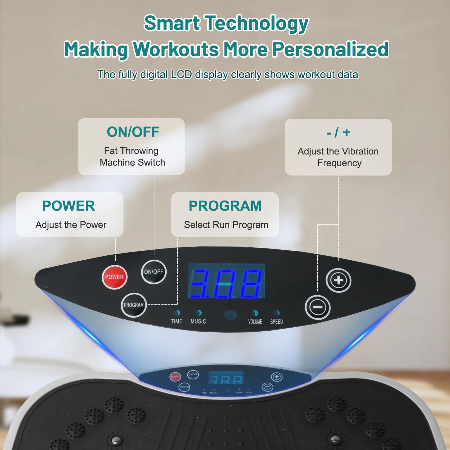 Portable Vibration Plate Exercise Machine With Remote Control