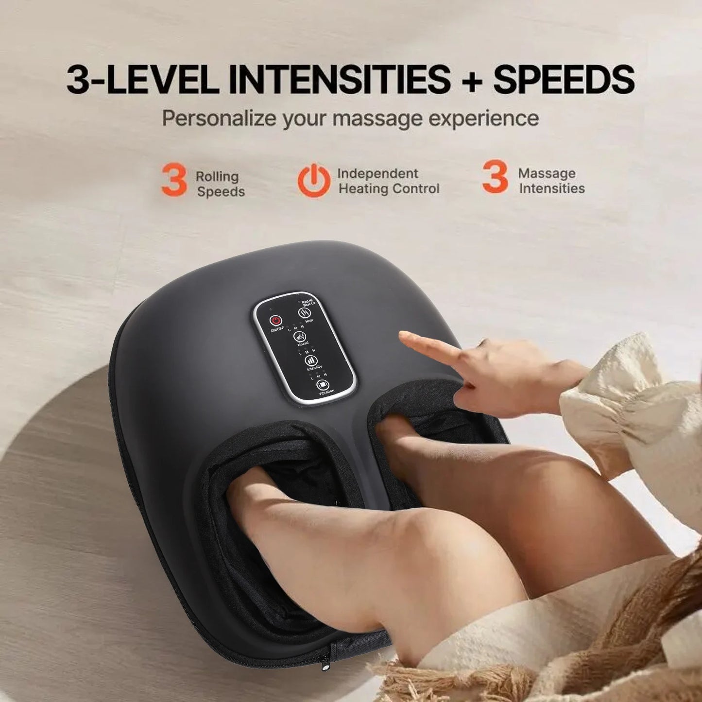Leercon Automatic Foot Massager With Kneading Rollers And Airbag
