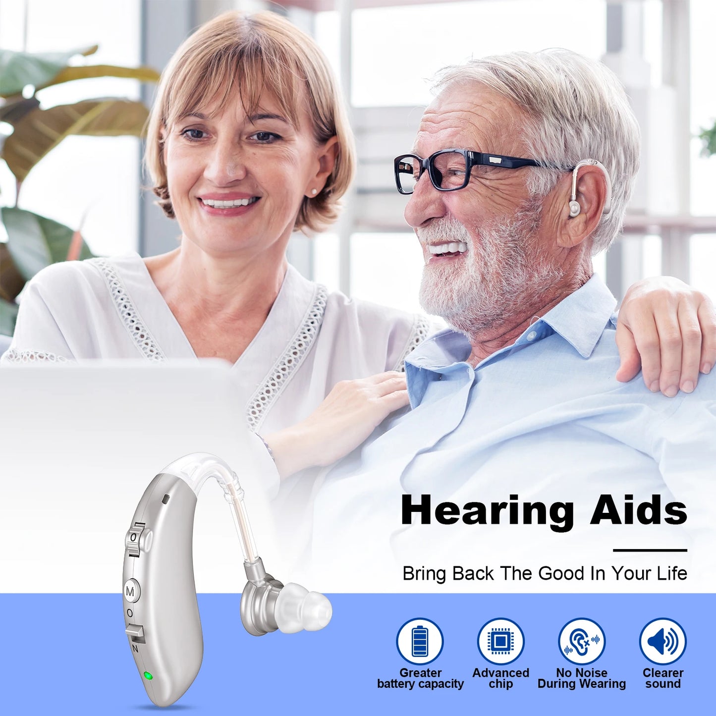 K&FCOPTEE Volume Adjustable Invisible Rechargeable Hearing Aids