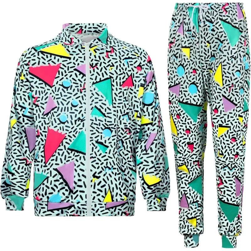 Disco Tracksuit 2 Piece Jacket And Pants Set Unisex Cosplay