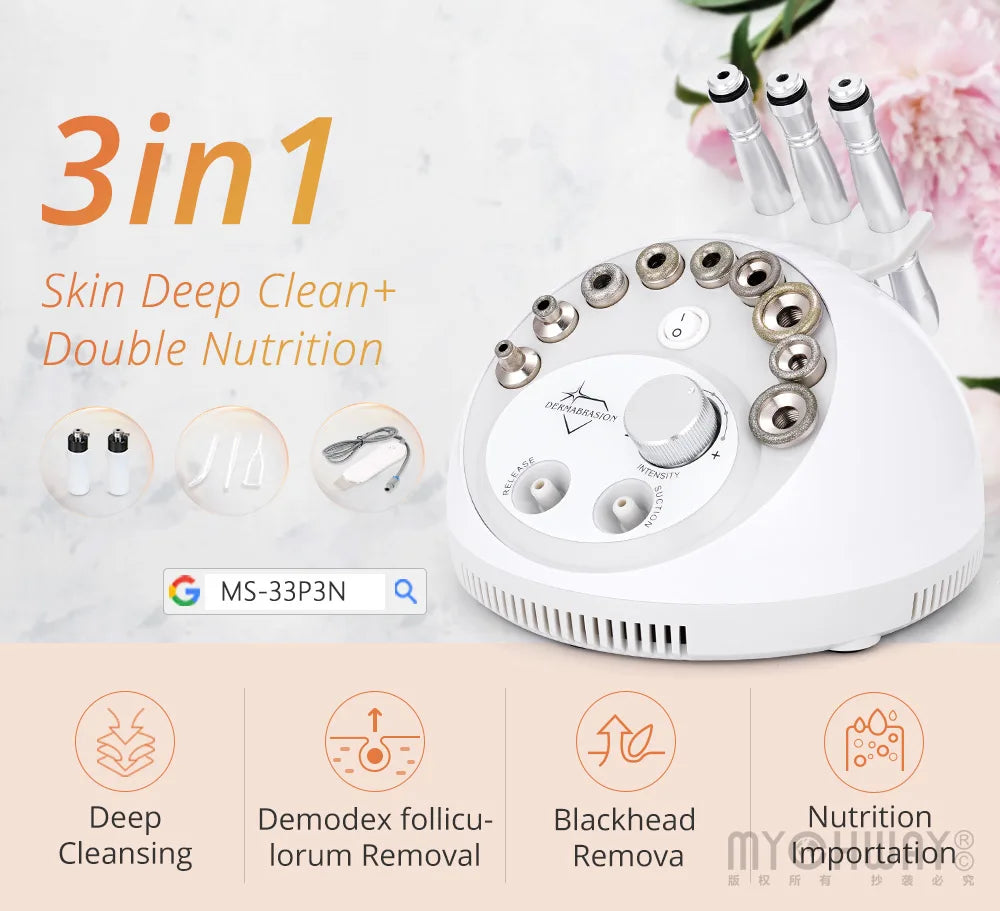 Mychway 3 In 1 Ultrasound Dermabrasion Facial Beauty Device