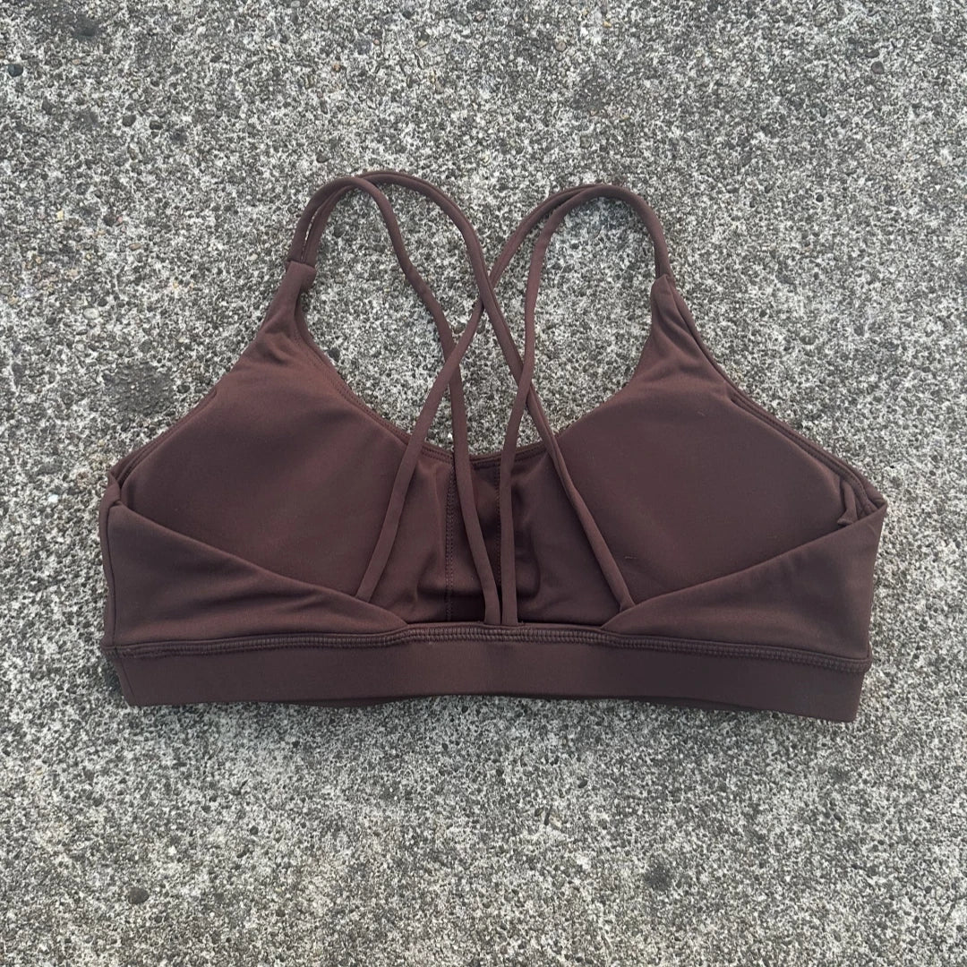 Soft Nylon Cross Back Sports Bra For Women