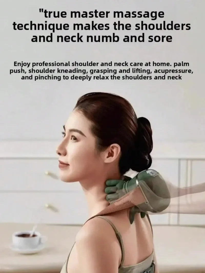 Wireless 4D Shiatsu Neck Massager With Deep Tissue Heat