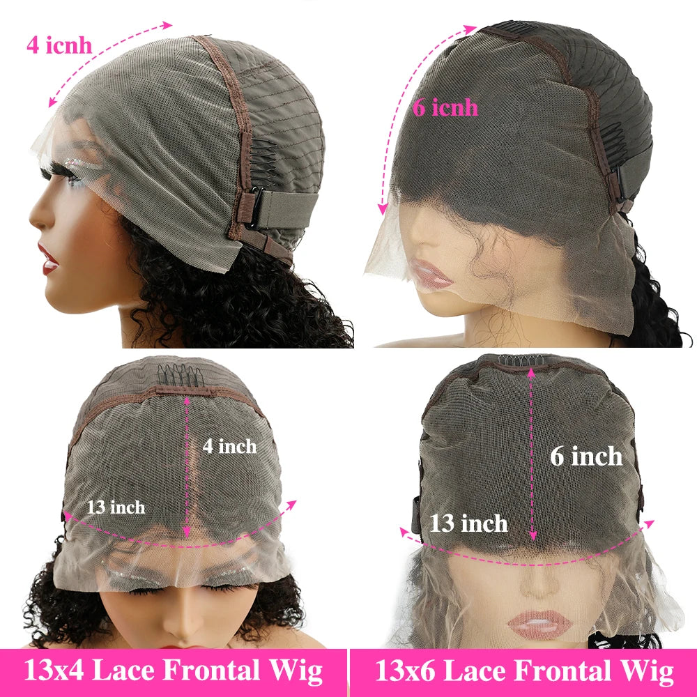 Pobokix Burmese Curly Lace Frontal Wig 100 Percent Human Hair