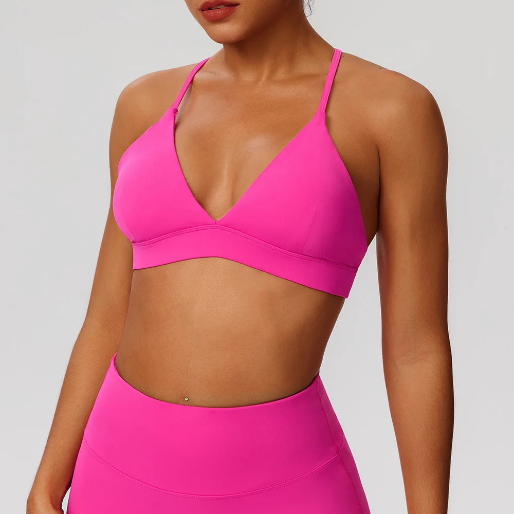Women Wire Free Quick Dry Modacrylic Yoga Bra Top