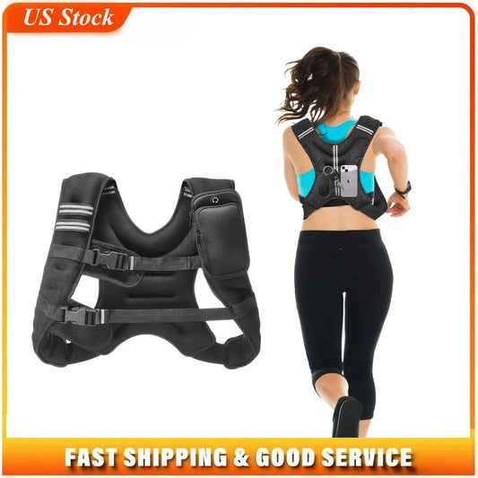 Adjustable 12 Lbs Weighted Vest With Reflective Stripe