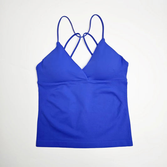 NCLAGEN Vision Twist Front Longline Yoga Tank Top For Women