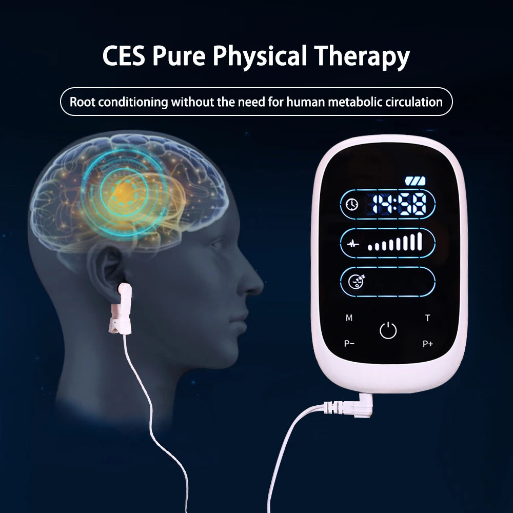ATANG CES Brain Stimulation Device With Ear Clip Electrodes For Insomnia