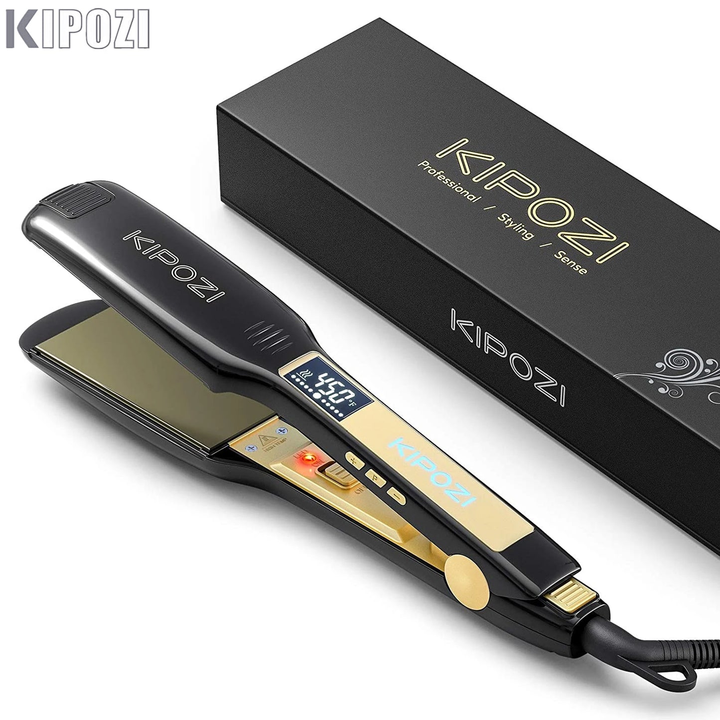Kipozi Professional Titanium Hair Straightener With Digital Display